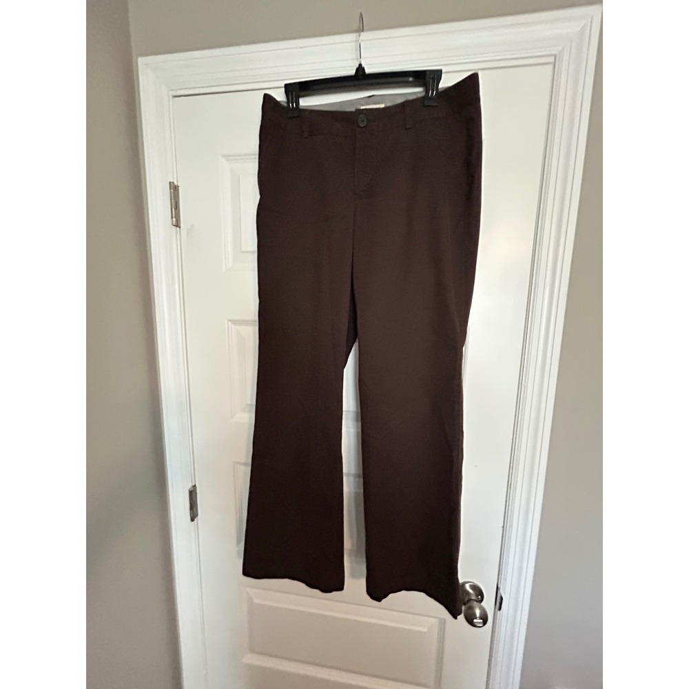 Dockers Womens Size 12 Brown Khaki Pants Straight Leg Casual Dress Trousers